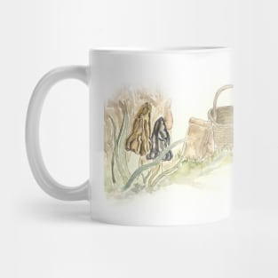 Morel Hunting Watercolor Illustration Mug